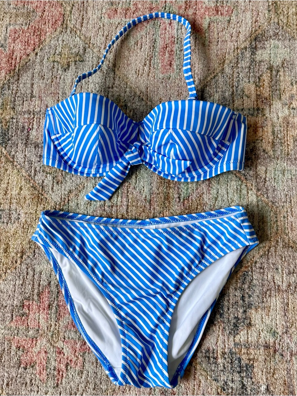 Freya Blue and White Striped Bikini Set